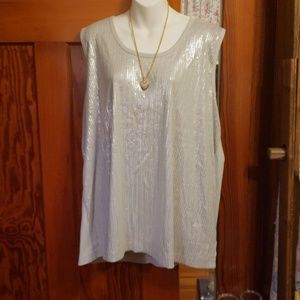 Silver sequin tank